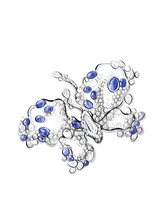 cindychao皇家蝴蝶胸针手绘