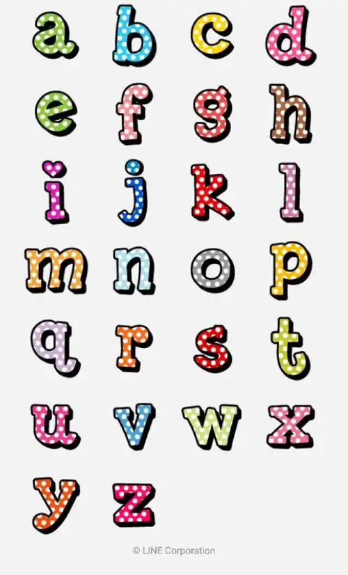 手帐素材|贴纸|line|dot小写字母