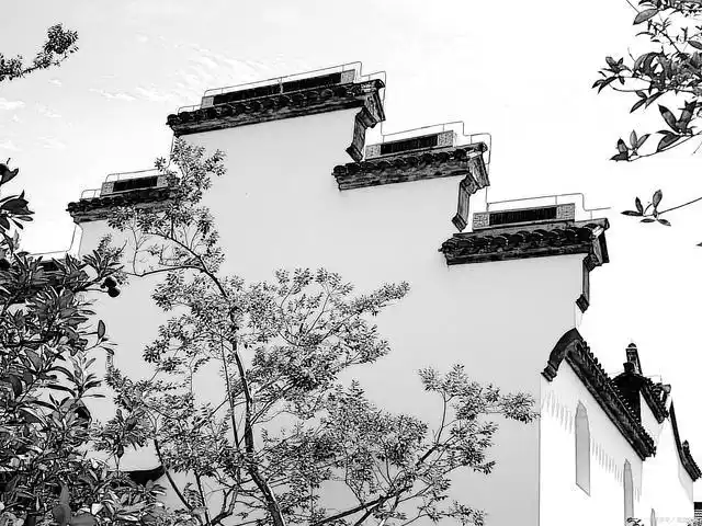 青砖小瓦马头墙,回廊挂落花格窗