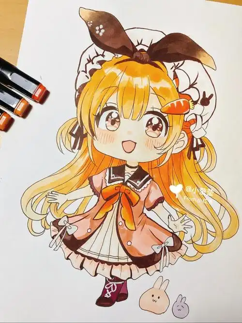 动漫手绘  #马克笔儿童画  #素材分享 #画画的日常  #治愈系漫画