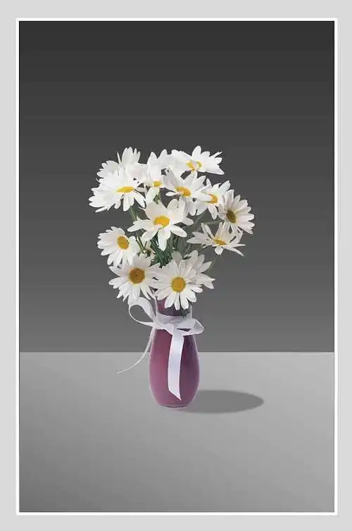 紫色创意花瓶抠图背景