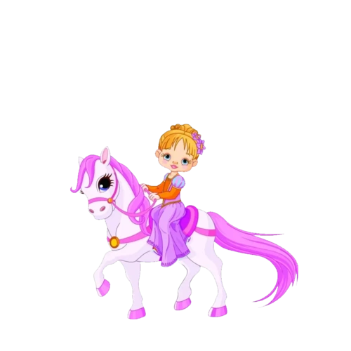 手绘卡通可爱梦幻童话公主和兔子