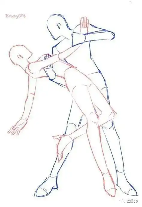 绘画参考丨双人舞蹈姿势素材