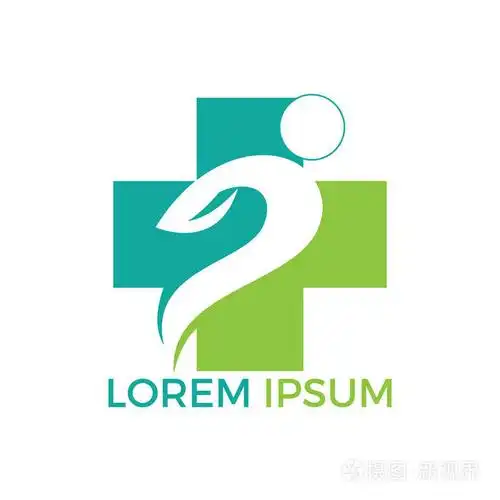 抽象医疗矢量标志设计. 标志型交叉健康符号的插图设计.