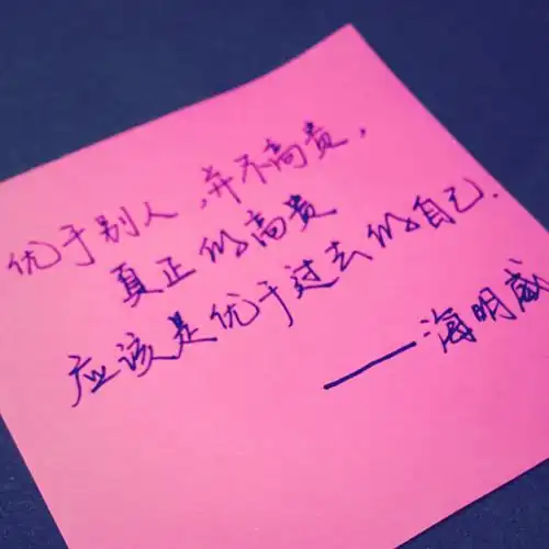 真正的高贵,应该是由于过去的自己. ——海明威