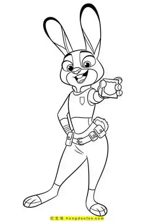 10张最棒的疯狂动物城涂色图片-红豆饭小学生简笔画大全