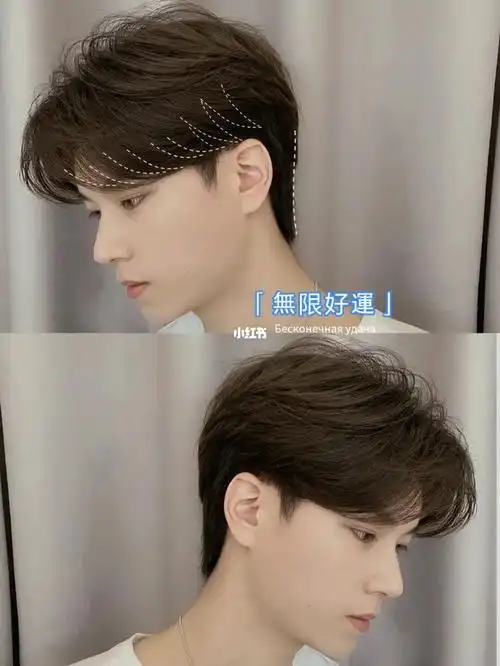 日系发型|适合任何脸型的凌乱中分男士发