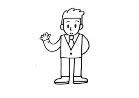 挥手的爸爸简笔画步骤 爸爸