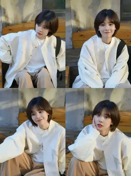 不烫不染这样剪短发也好看哦蓬松减龄