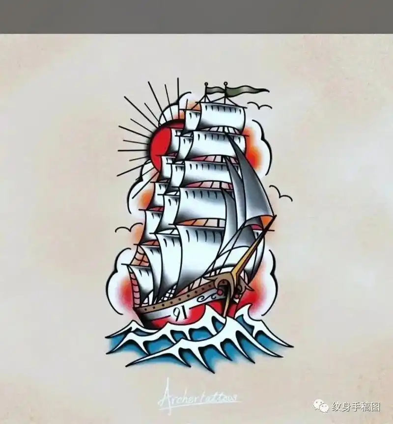 scool欧美老传统纹身图案