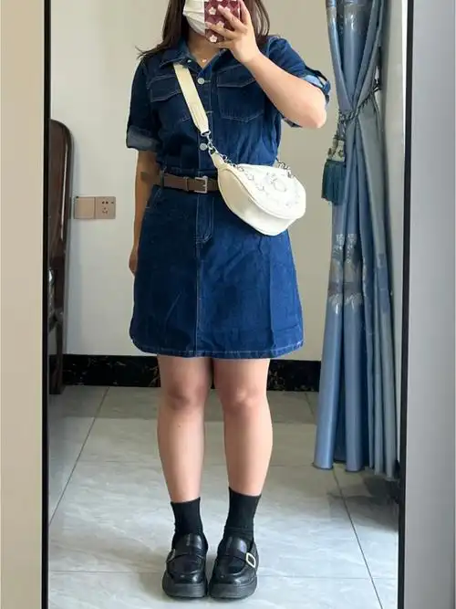 身高150  体重120斤腰围76   大腿围62  小腿围35-96这个牛仔裙真的