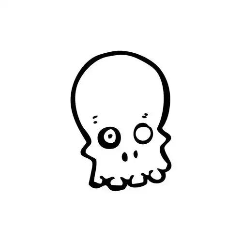 卡通骷髅,矢量,在白色背景上的涂鸦风格卡通头骨