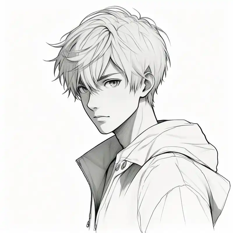 96黑白素描男生头像精选