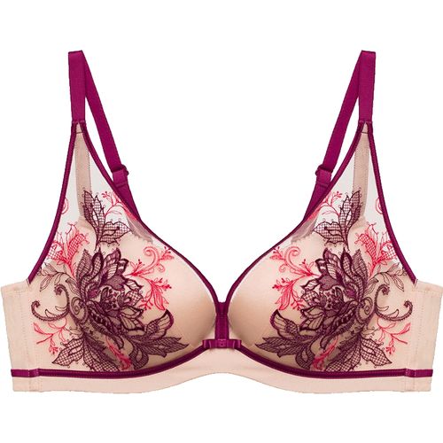 曼妮芬聚拢内衣遮副乳深v蕾丝刺绣美背文胸女士胸罩20810788 - 曼妮芬