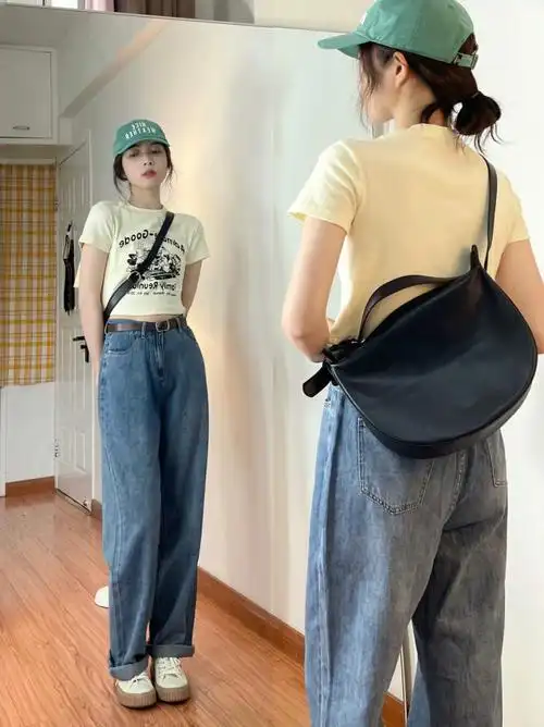 短上衣77牛仔裤夏天跟美式复古好配