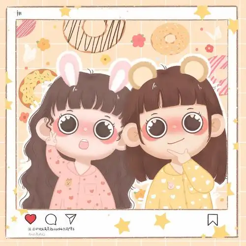 闺蜜头像 手绘 可爱q版人物