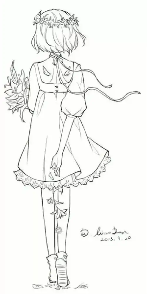 手绘-动漫,漫画人物,适合手绘的图,铅笔稿