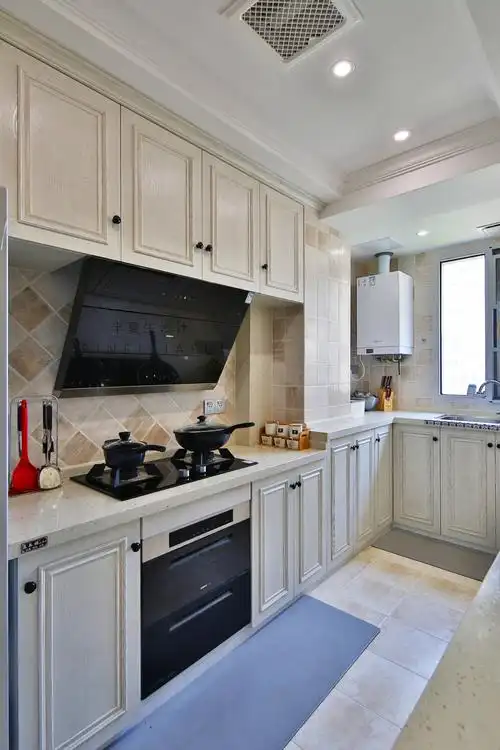 餐厅橱柜装修效果图明亮71平美式三居厨房布置图