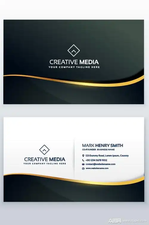 个性商务风高端名片模板下载-编号716457-众图网