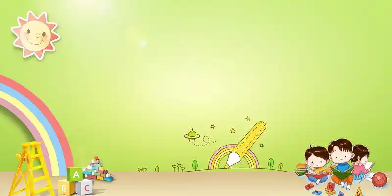 家长会复学卡通小朋友幼儿园开学季背景素材