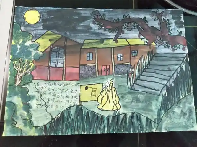 月夜淌清辉夏风飘香槐