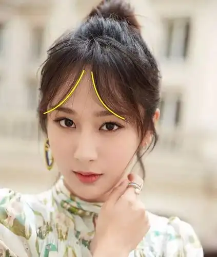 将中分的刘海分别向外卷,形成一个"八"字,就是 撩汉又减龄的八字刘海!