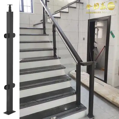 楼梯不锈钢扶手栏杆阳台玻璃防护栏立柱定制家用现代简约室内围栏