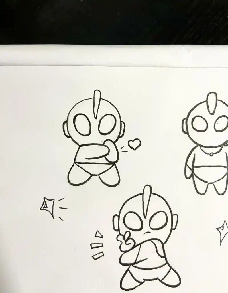 奥特曼简笔画|可爱|画画|附细节图 你相信光吗 可可爱爱敲简单的