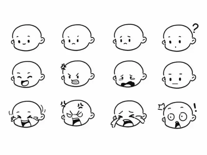 部分q版表情的绘画过程,非常简单好上手~希望对大家有帮助呀~#简笔画