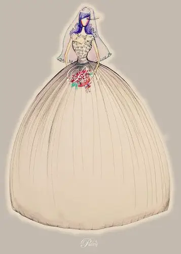 【婚纱礼服设计图collection】礼服手绘图:公主裙婚纱礼裙礼服(转收)