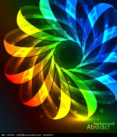 彩色花朵炫光矢量背景