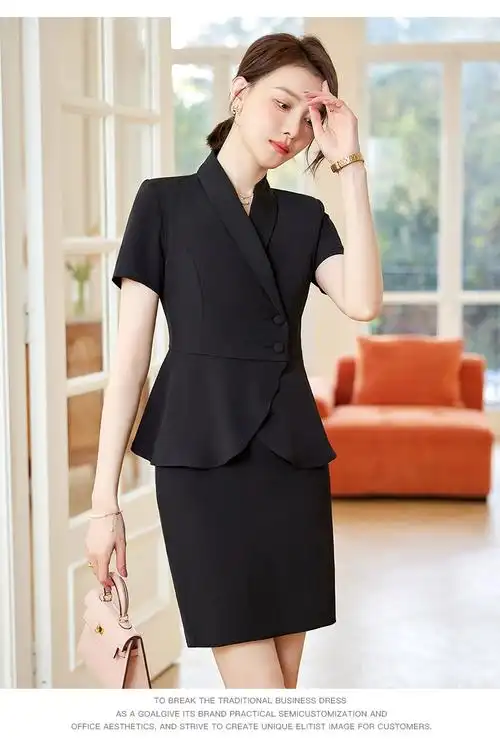 小个子短款职业工服西装外套女2024春夏新款简约干练