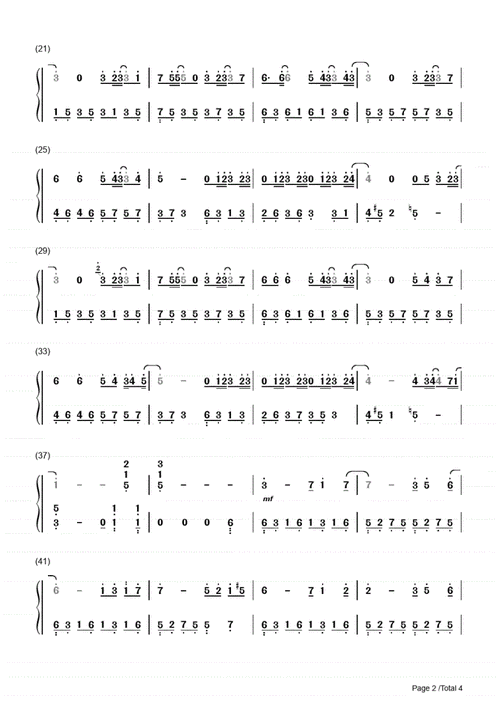 可惜没如果简易版简谱林俊杰钢琴谱pdf4页