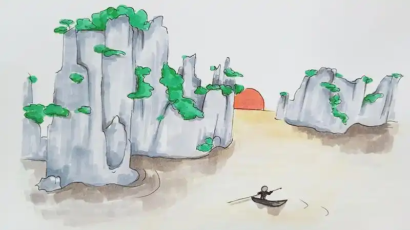 幼儿山水简笔画彩色 简笔画图片大全-蒲城教育文学网