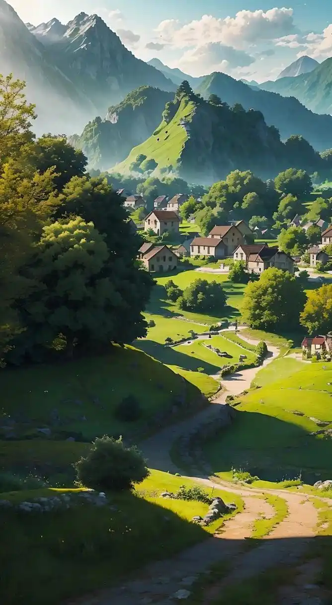 宫崎骏风格风景壁纸,欢迎大家下载～ 	 "95宫崎骏的童话世界,美到让