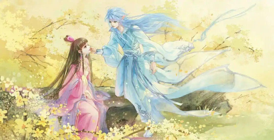 叶罗丽:当王默和水王子穿越到古代,7张二次元古风图,太美了