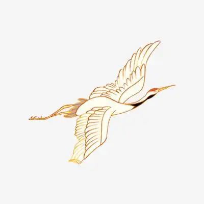 手绘中国风仙鹤动物元素