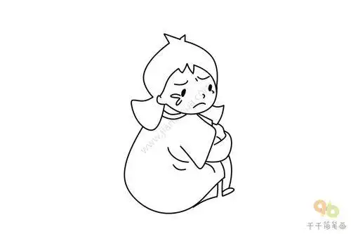 难过简笔画 难过简笔画表情可爱