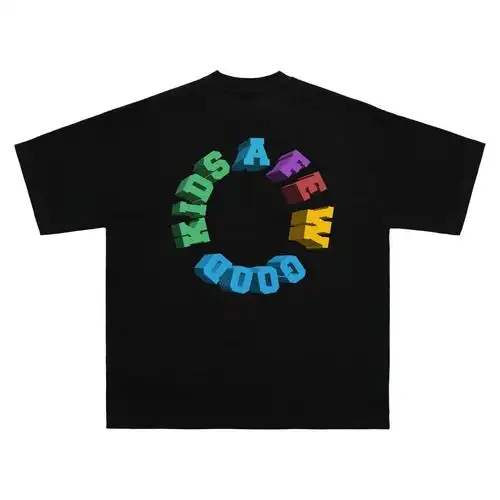 国潮fff马思唯支线afgk五彩logo印花夏季半袖国潮t恤男女情侣短袖