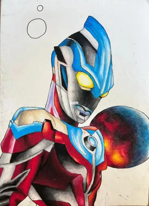 奥特曼蜡笔手绘