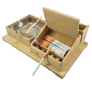 自动烟盒全自动出烟盒弹出男士潮流创意20支高档细支枝烟复古木质