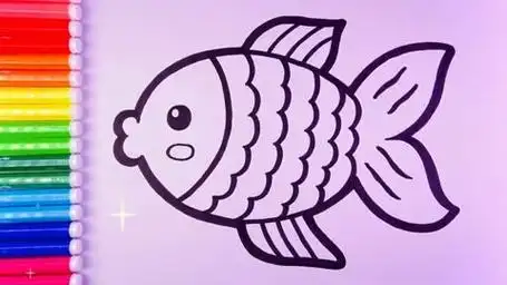 一起学画画 儿童简笔画 鱼儿简笔画教程