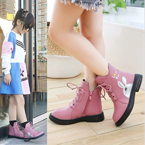 儿童马丁靴女童短靴冬2021新款韩版真皮英伦风小女孩加绒公主棉靴