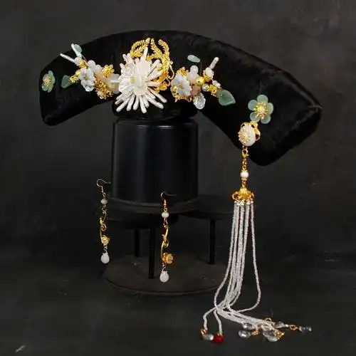 头饰甄嬛华妃旗头发饰古装清朝娘娘妃子发冠发饰「拓斯珠宝」一起欣赏