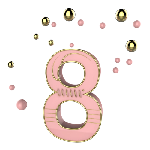 三维立体装饰粉色数字8图片
