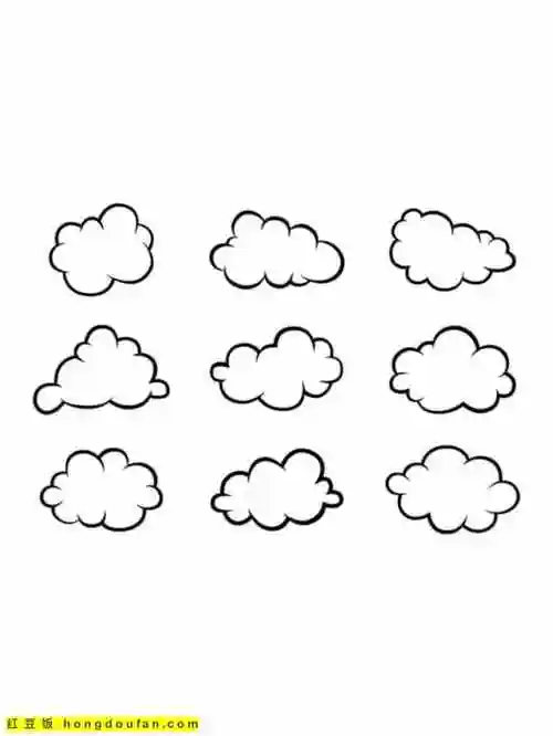 10张为孩子们准备的超级简单的云朵简笔画-红豆饭小学生简笔画大全