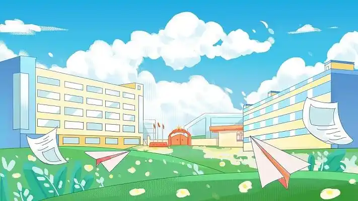学校开学学卡通校风景开学jpg素材开学季