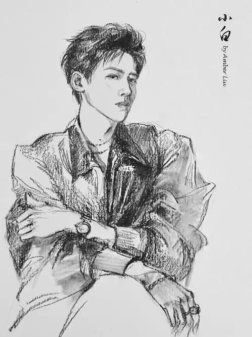 画了张高冷的@白敬亭,还可以么家人们97边画边感慨真是帅疯了～一个