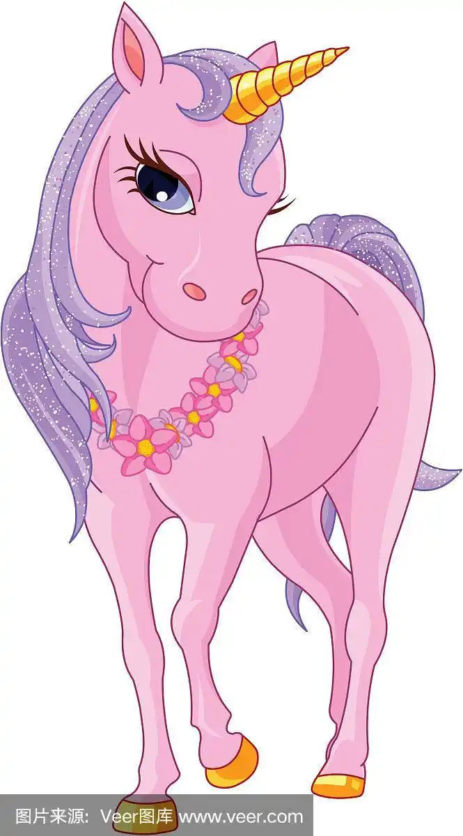 漂亮的粉色独角兽
