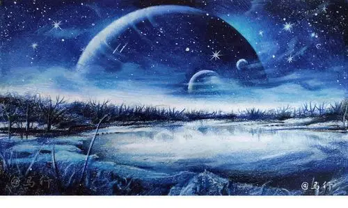 彩铅画星空